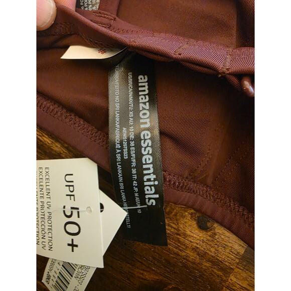 Amazon Essentials Bikini Top Deep Brown Size XS Scoop Neck Bralette Crop NWT - Picture 5 of 6